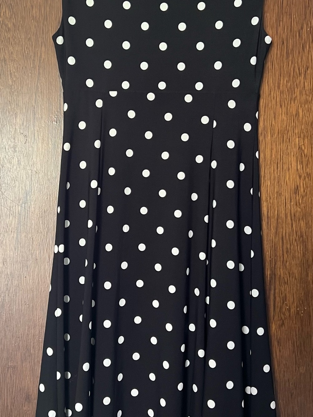 Black and White V-neck Polka Dot Women’s Dress.